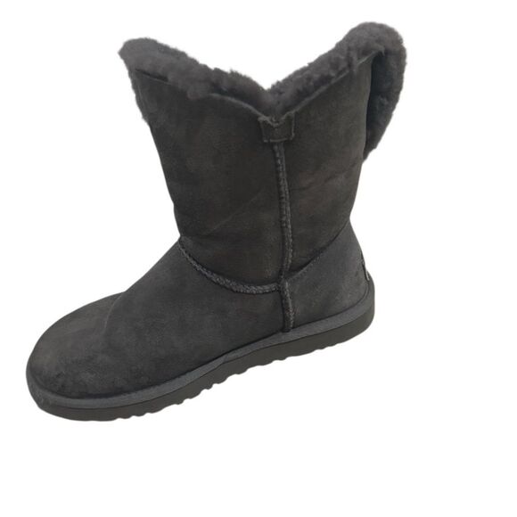 Ugg Classic Short Bailey Button II Grey Suede Boots Size US 5 Women - Picture 3 of 6